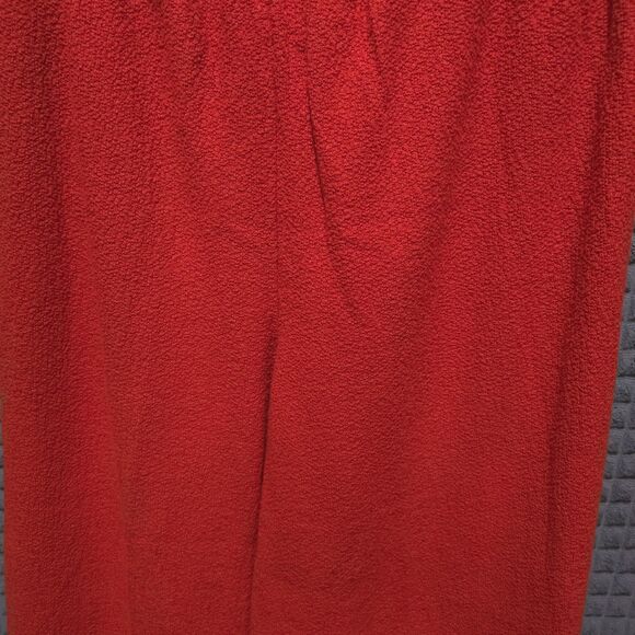 Red Orange Stretch Gaucho Pants M-XL VTG USA Knit Wide Leg Flare Palazzo Capris - Picture 7 of 16
